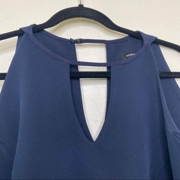 Sharagano NWT Deep Navy High Neck Stretch Dress 8 - Picture 6 of 9